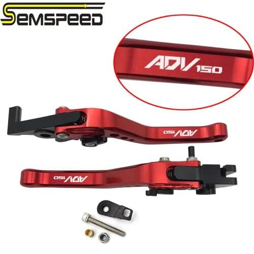 SEMSPEED CNC Motorcycle Parking Function Adjustable Short Brake Handle Levers For Honda ADV150 2019 2020 Locking Automatically