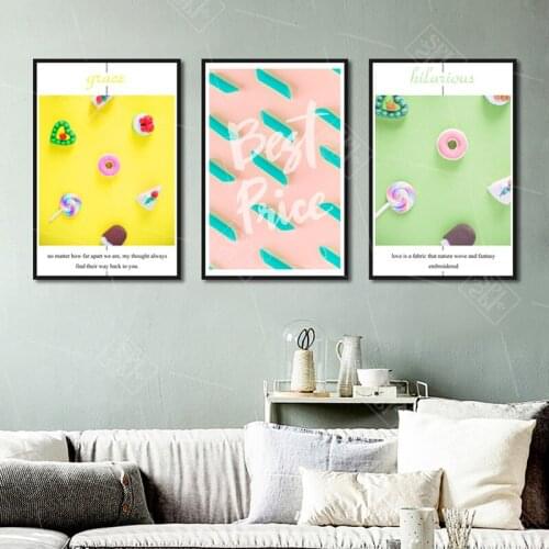 Nordic Decoration Home Poster Colorful Dessert Cake Food Canvas Art Print Painting Kitchen Bar Room Wall Picture for Living Room