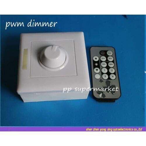 AC 90-240V PWM LED Dimmer Wall Mount switch with IR Remote Controller 8A 300W