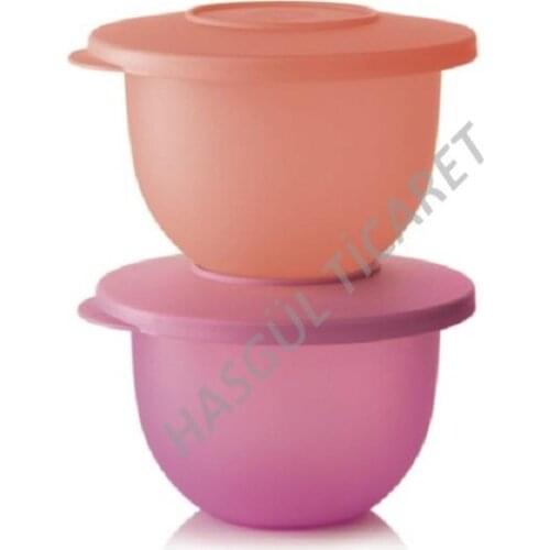 Tupperware ECO CUP 500 ML 2'Lİ SET REFRIGERATOR STORAGE BOWL ORANGE-LILA HSGL