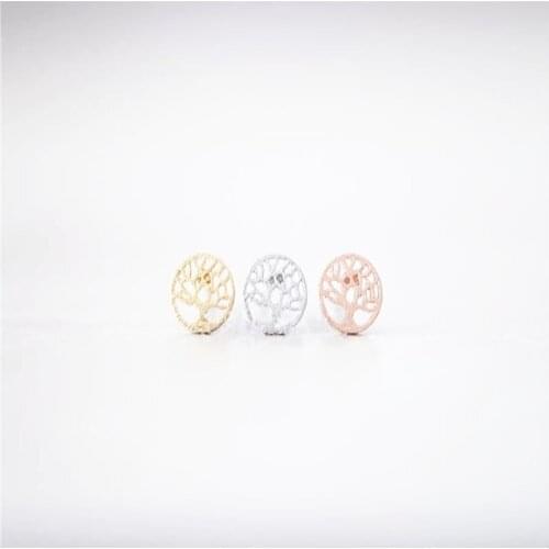 Tree shape wishing tree Stud Earrings zinc alloy silver color stud earrings earring for women