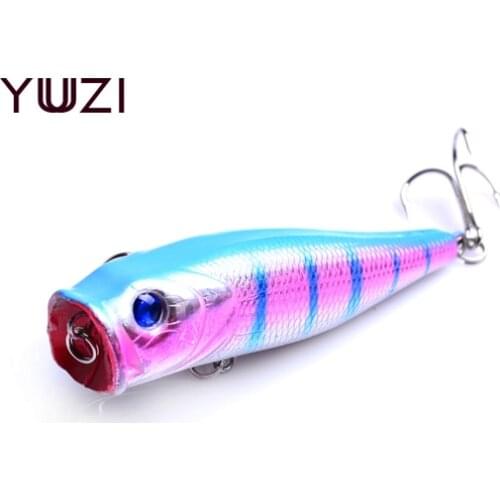 YUZI 2018 New Arrival 1pcs 8.5cm 14.5g Big Popper Fishing Lures 3d Eyes Bait Crankbait Wobblers Tackle Isca Poper Japan