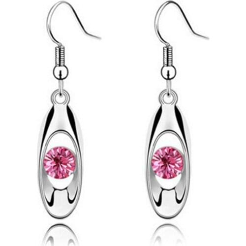 Stainless Steel Jewelry Accessories Women Stud Earrings with Rhinestone Fashion Earrings Female Party Gifts 2019 Ear Decorations