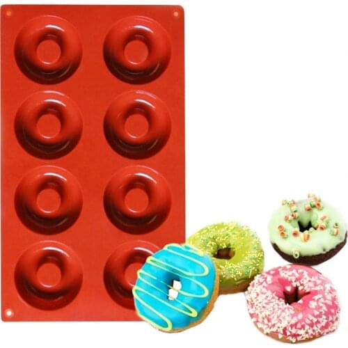 1PC Cavity Silicone Donut Mold Cake Bagel Muffins DIY Non-Stick Baking Tray Molds Food Grade Heat Resistant Dessert Making Tool