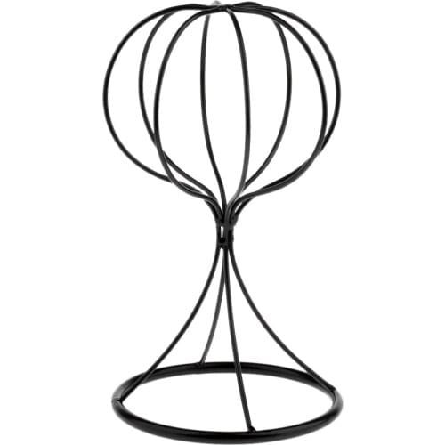 2pcs Wig Hat Cap Display Rack Manikin Head Holder Stand Black Wood Color