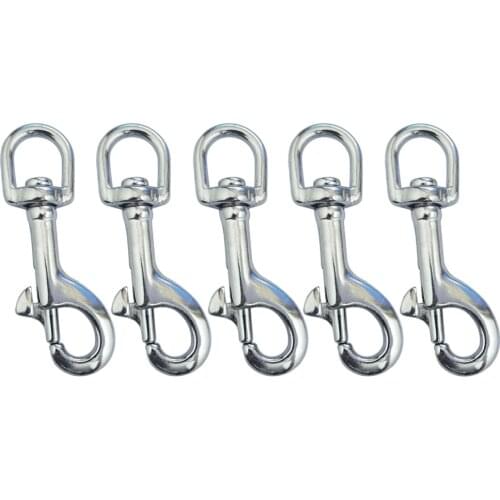 5Pcs 316 Stainless Steel 70mm 80mm Scuba Diving Clips Swivel Eye Snap Hook Dive Single Ended Bolt Hook Buckle Dog Clip