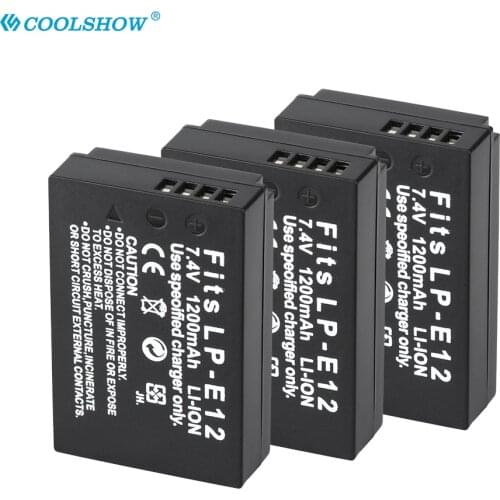 Camera Battery LP-E12 LPE12 LP E12 for Canon Rebel SL1 100D Kiss X7 EOS-M EOS M M2 EOS M10 M50 M100 1200mAh Batteries