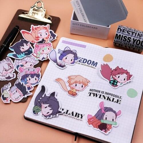Demon Slayer Anime Agatsuma Zenitsu Kamado Nezuko Cute Cartoon Motorcycle Phone Adhesive Sticker Trunk Post-Lt Xmas Gifts New