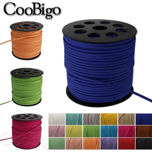 10yards Double Sided Suede Braided Cord Korean Velvet Leather Handmade Beading Bracelet Jewelry String 2.7mm