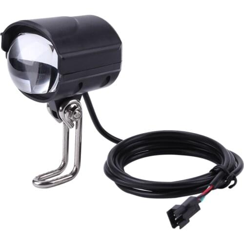 E-bike light headlight 85 lux input DC 12V 36V 48V 60V ebike lamp install handlebar LED electric bicycle light with horn