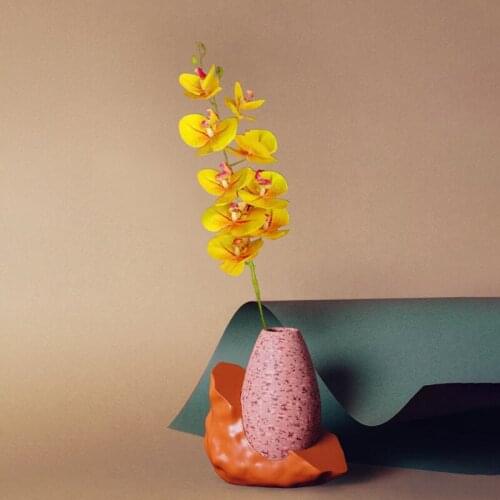 3D Printing Artificial Beauty Orchid Flowers 15 Heads Phalaenopsis Orchid Wedding Party Home Festival Decoration