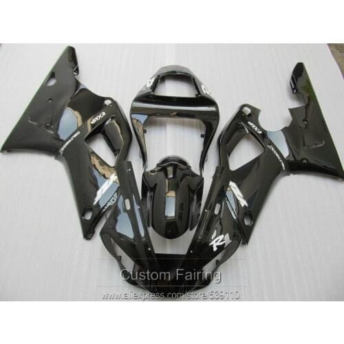 Bodywork Fairing kit for Yamaha YZFR1 00 01 glossy black fairings set YZF R1 2000 2001 LK09
