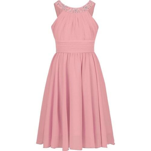 Girls Clothes 2021 New Summer Princess Dress Kids Sleeveless Halter Neck Chiffon Flower Girl Dresses For Wedding Party Birthday