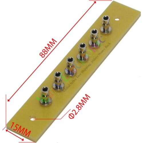 Wholesale and retail 50pc copper plated nickel Fiberglass Turret Terminal Strip 6pin Lug Tag Board free shipping