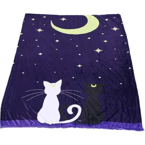 Simple Pet Dog Soft Blue Callous Mat Beautiful Cat Model Air Conditioning Blanket Puppy