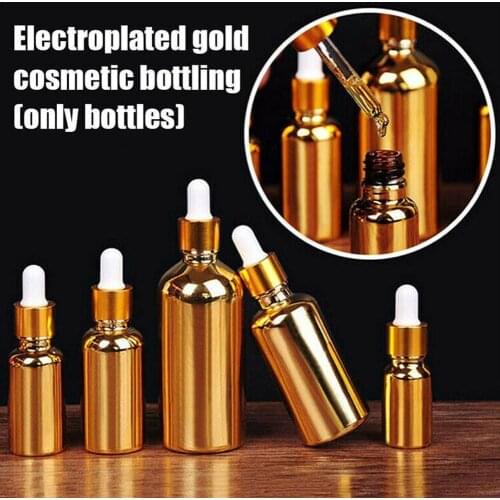 1PC Empty Perfume Glass Bottle Perfume Liquid Cosmetic Container Refillable Packaging Gold And Silver Essential Oil Bottle