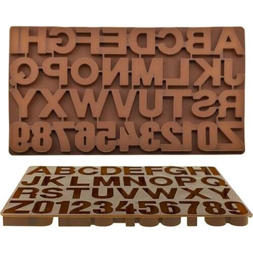 Large Letter Alphabet Number Silicone Resin Mold Chocolate Candy Tray Mould Cake Baking Pan For DIY Cookies Crayon Tool