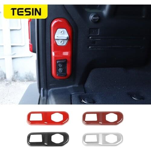 TESIN Car Interior Styling For Jeep Wrangler JL Car Taildoor Lock Cover Protection Buckle Accessories For Jeep Wrangler JL 2018