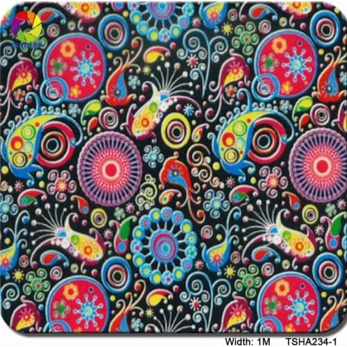 TSAUTOP 1M*10M blue flower design TSHD234-1 Water Transfer Printing Film hydro graphic pva film