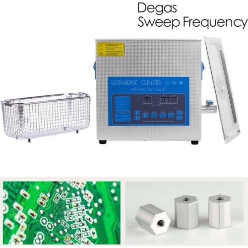 10L Ultrasonic Cleaner Bath Degas Stainless Tank Metal parts Ultra Sonic Washer PCB Board Engine Cleaning Machine Free Basket