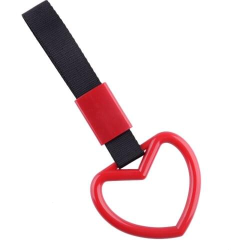 Universal Heart Red Ring Subway Train Bus Handle Strap Charm Drift Car