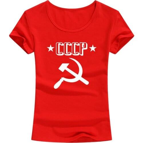 USSR Soviet Union T Shirt Women 2020 New Summer Fashion Short Sleeve Cotton T-Shirt Russian CCCP Tops Tee For Lady Girl