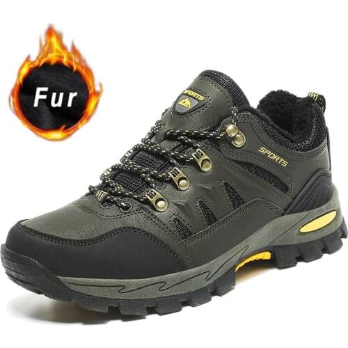 Winter mens boots lovers hiking shoes plus velvet non-slip shoes outdoor sports all-match mens shoes mens casual shoes hiking