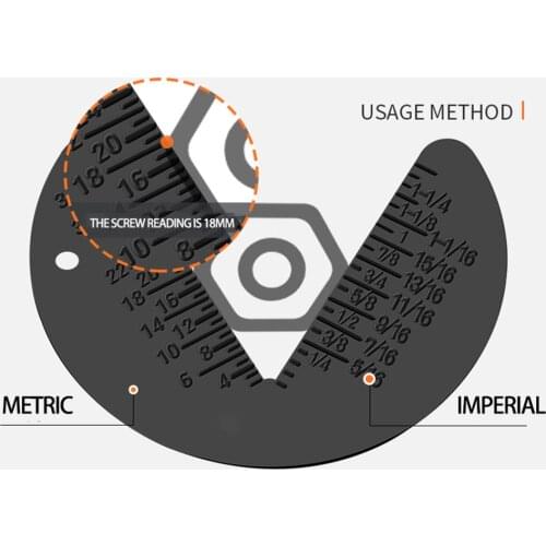 1Pc G1/8 To G1-3/8 Screw Bolt Nut Thread Measure Gauge Size Check(Standard & Metric) 64x49x2.5mm
