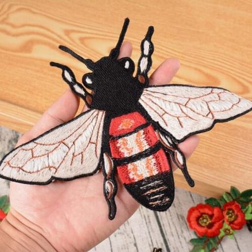 16.5cm x 22cm Super big high quality embroidery Bees Patches Sewing On Patches for Clothes Applique Sweater DIY Accessories