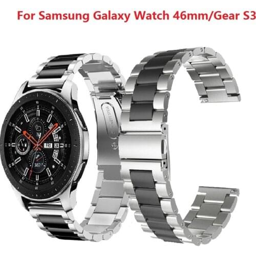 22mm Universal Stainless Steel Watch Strap For Samsung Galaxy Watch 46mm /Gear S3 Classic/S3 Frontier Wristband Metal Wristband