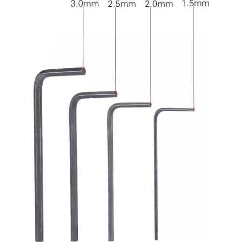 4PCS L Shaped Screwdrivers M1.5 M2 M2.5 M3 Hex Allen Keys Hexagon Wrench Nickel plated for RC Model Car Parts