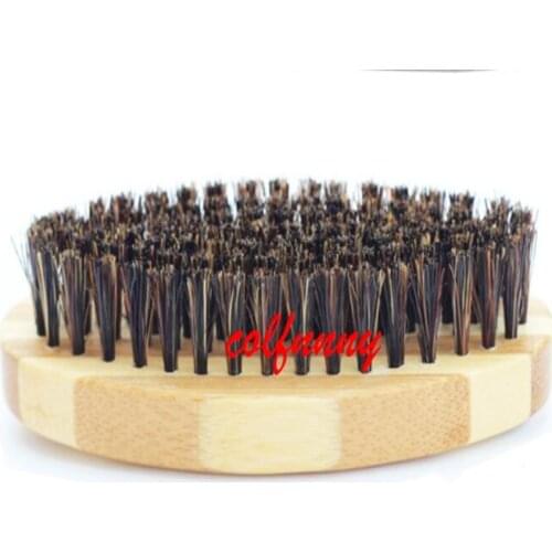 500pcs/lot Fast Shipping Natural Wild Boar Bristles Bamboo Wood Handle Beard Brush Size:10.5*5*3cm