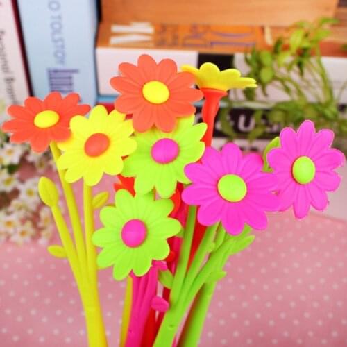 Ayron 6pcs/lot Kawaii flower ballpoint pen fresh flower styling pens School Office Supplies Birthday Gift Estojo Escolar