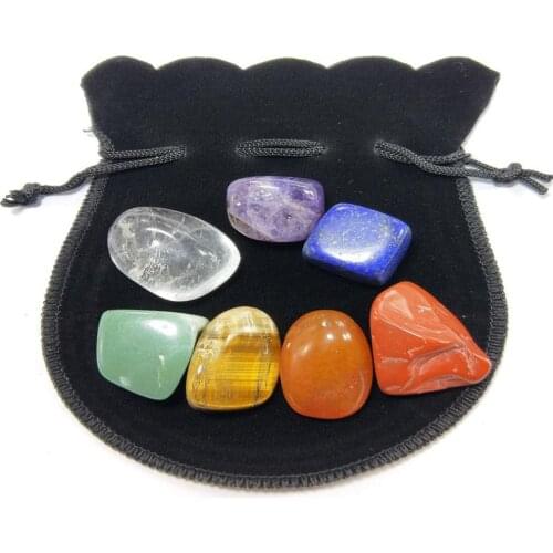 7Pcs Multicolor Natural Stone Prayer Faith Meditation Inspirational Collection Natural Crystal Gravel Home Decoration Aquarium