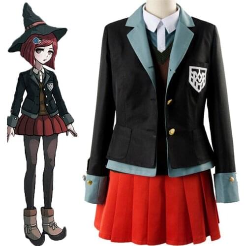 Anime Danganronpa V3 Killing Harmony Costumes Himiko Yumeno Cosplay Coat Skirt Wigs Full Set Uniform For Women Girls Halloween