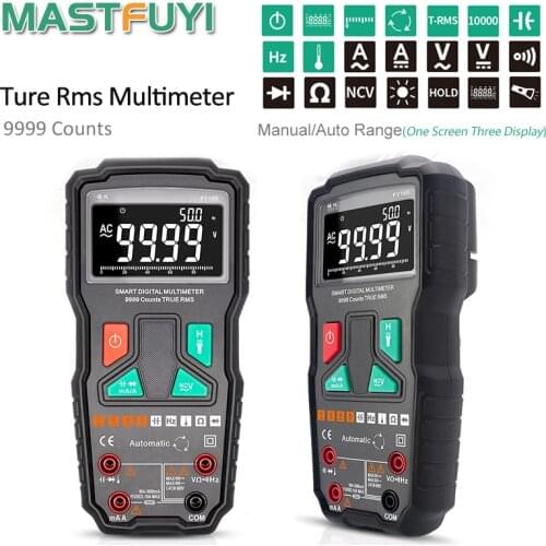 Mastfuyi FY19S 9999 Counts Digital Multimeter High Precision Digital Multimeter NCV Smart Auto Ranging AC/DC Flashlight