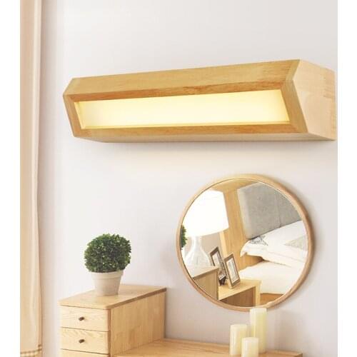 Wooden Japan Style Wall Lamp Led source for Bedroom Wall Sconce solid wood wall light Lamparas Home Lighting Fixture AC110V 220V