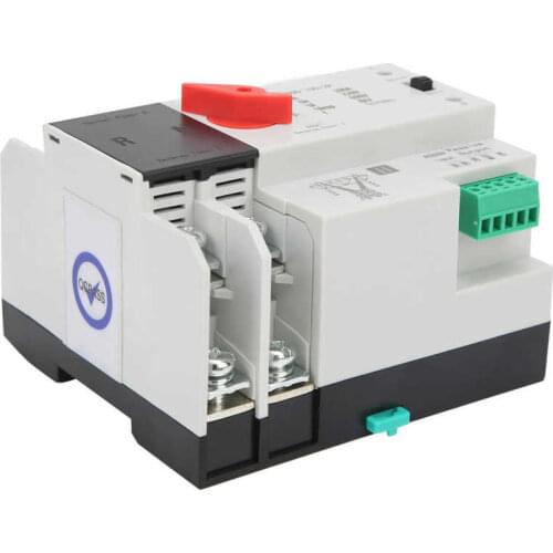 Dual Power Automatic Transfer Switch Uninterrupted 2 Way Controller ZGQ5-100/2P 220V Rotary Switch