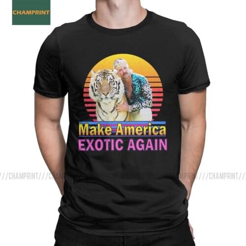 Joe Exotic Tiger King T Shirts Mens Pure Cotton T-Shirt Election For President America Animal Lovers Big Cats Tees Short Sleeve
