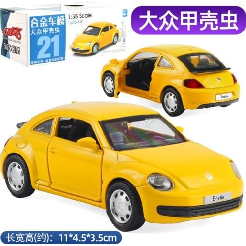 1:38 Scale Diecast Alloy Metal Car Model For TheVolks wagen New Beetle Collection Collectible Licensed Model Pull Back Toys Car