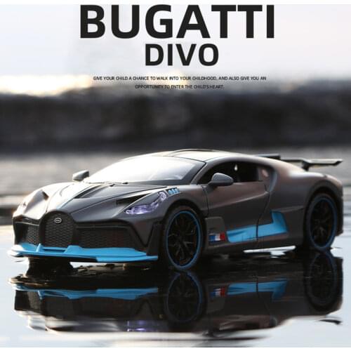 1/32 Alloy Diecasts Bugatti DIVO Super Sports Car Model Toy With Sound Light Metal Car Body Vehicle Toys For Children Kids Gifts