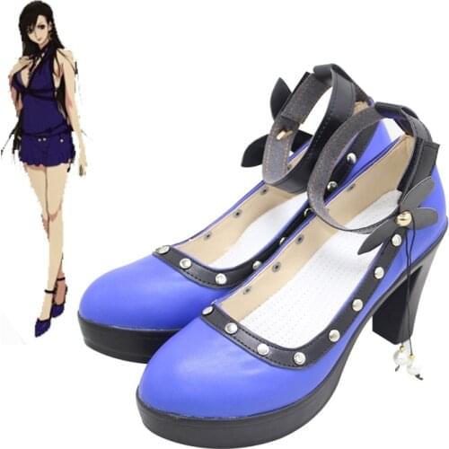 Game Final Fantasy VII Remakes Tifa Lockhart Cosplay Shoes PU Leather Shoes Halloween Boots FF7 Cosplay Prop Custom Made