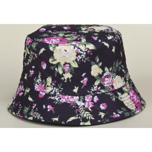 LDSLYJR 2021 Cotton flower print two sides wear Bucket Hat Fisherman Hat outdoor travel hat Sun Cap Hats for Men and Women 448