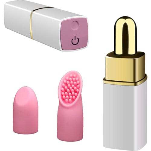 Portable Silicone Bullet Lipstick Vibrator Dildo 10 Modes Wand Clitoris Stimulator With Brush Masturbator Sex Toys for Woman