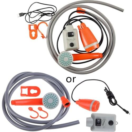 Portable Outdoor Shower Pump Waterproof Multi-purpose Car Camping Shower Head USB Rechargeable Power Pump for Family