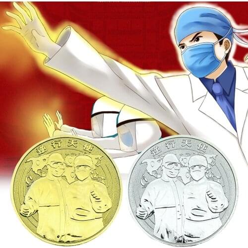 Gold Plated Coin Salute Nurses and Doctors Silver Coin Commemorative Metal Coins Exchange Collection Gift Souvenir