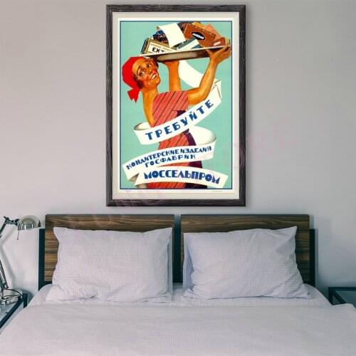 RE166 Retro Russian Style Painting Commercial Publicity 15 Custom Silk Poster Home Deco Wall Art Christmas Gift
