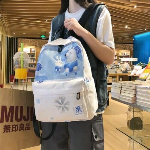 Kawaii Backpack Women Anime Schoolbag Female College Students Cute Rabbit Backpacks for Teenagers Girls Fashion Bags 2020
