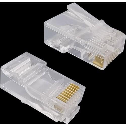 20/50/100Pcs RJ45 Net Network Modular Plug 8P8C RJ45 Modular Plug Crystal Head Adapter for Network RJ-45 Ethernet Cable Module