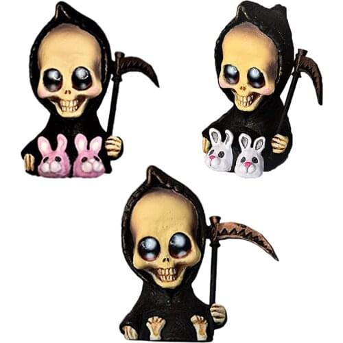Fantasy Resin Baby Grim Reaper Statue Home Garden Yard Lawn Desktop Outdoor Crafts Decoration 5.5x4x4cm